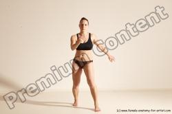 Underwear Martial art Woman White Moving poses Average long colored Dynamic poses Academic